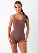 SCRUNCH CONTOUR ONE PIECE - CHOCOLATE