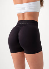 ULTIMATE SEAMLESS SCRUNCH SHORTS MINI - BLACK