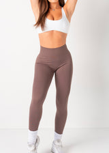 ULTIMATE SEAMLESS SCRUNCH LEGGINGS MINI - STEEL BROWN