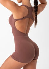 SCRUNCH CONTOUR ONE PIECE - CHOCOLATE