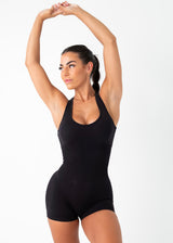 SCRUNCH CONTOUR ONE PIECE - BLACK