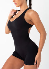 SCRUNCH CONTOUR ONE PIECE - BLACK