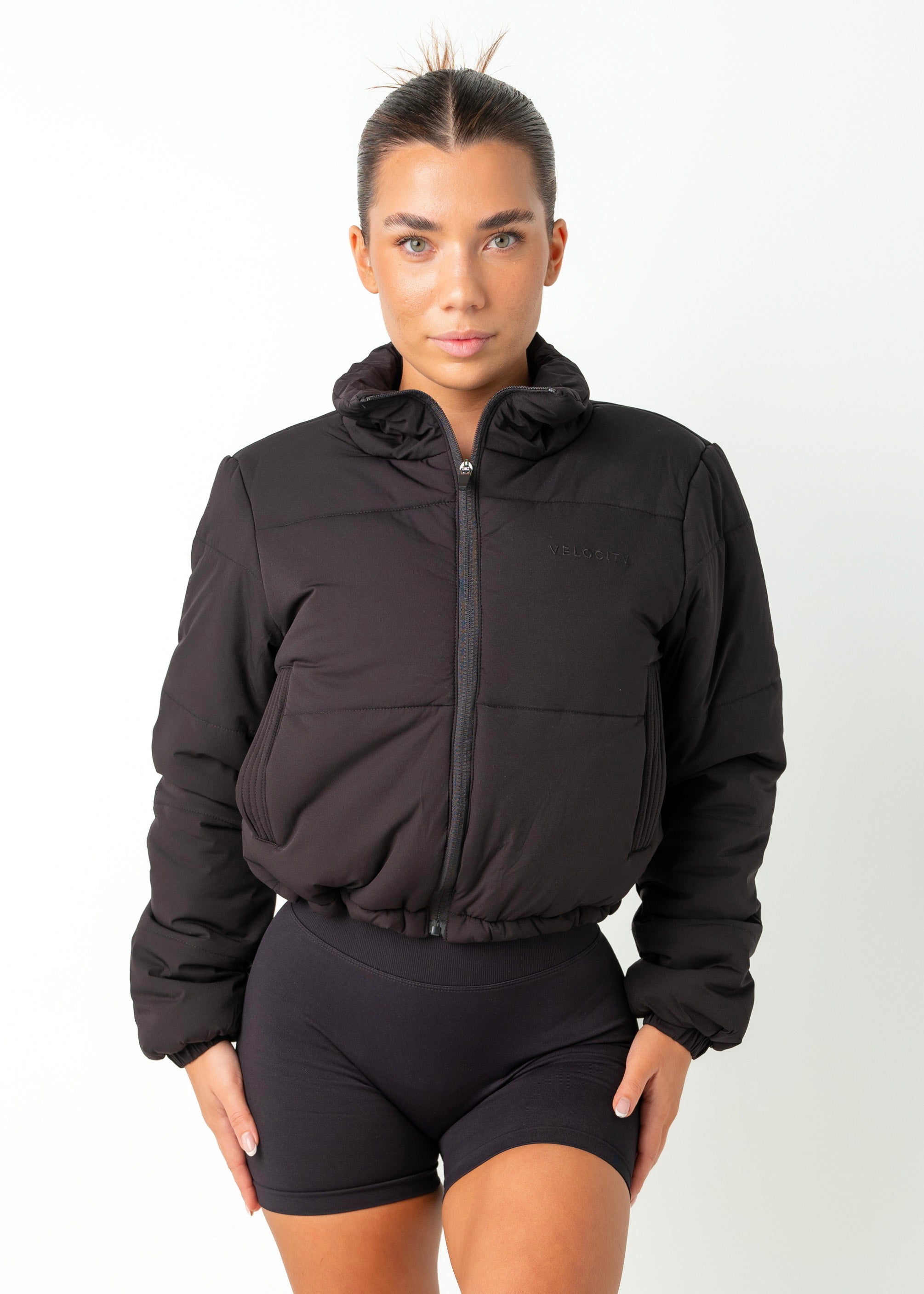 CROPPED PUFFER - BLACK