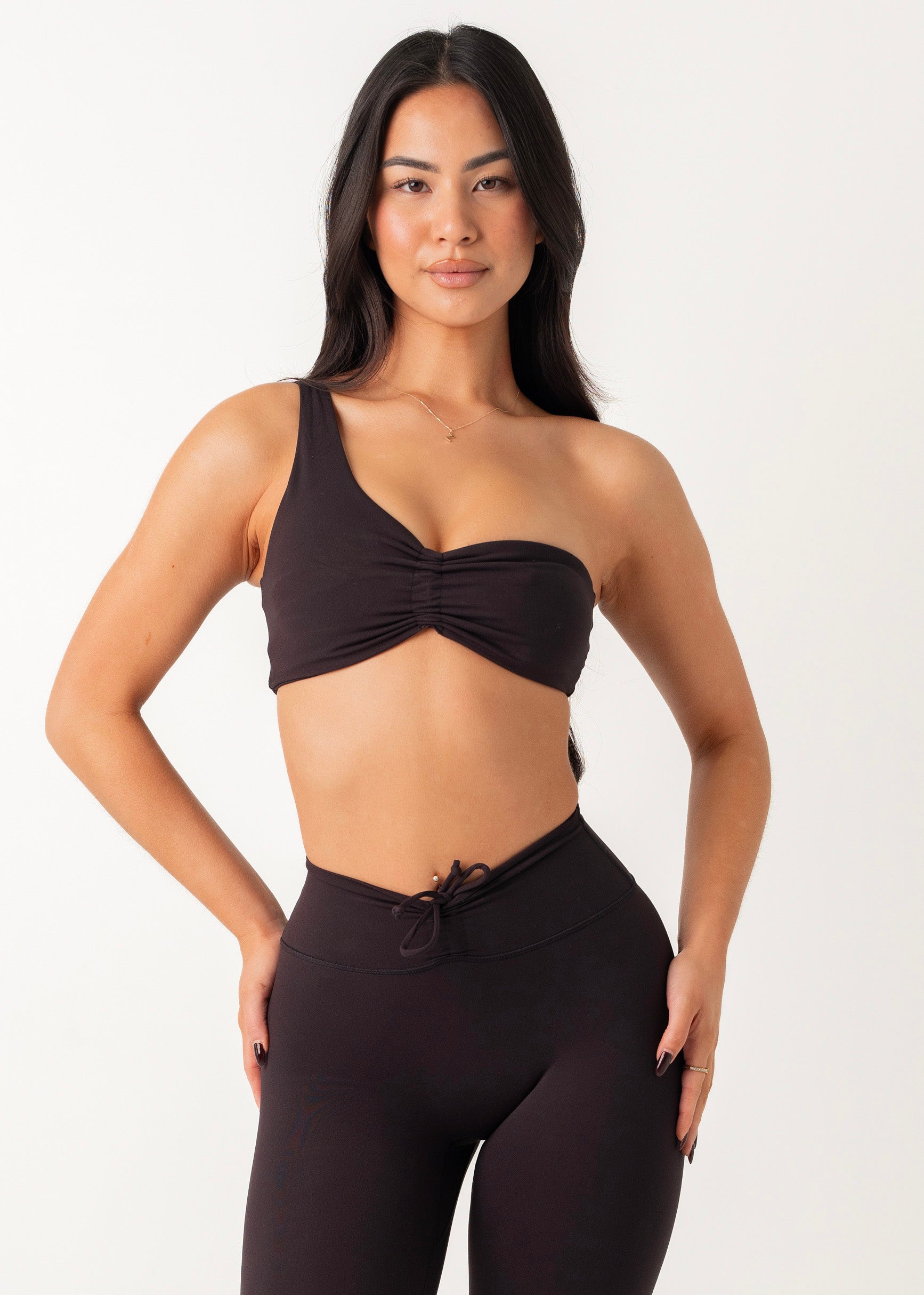 POISE ONE SHOULDER BRA - BLACK