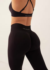 SIGNATURE SCRUNCH LEGGINGS - LIQUORICE