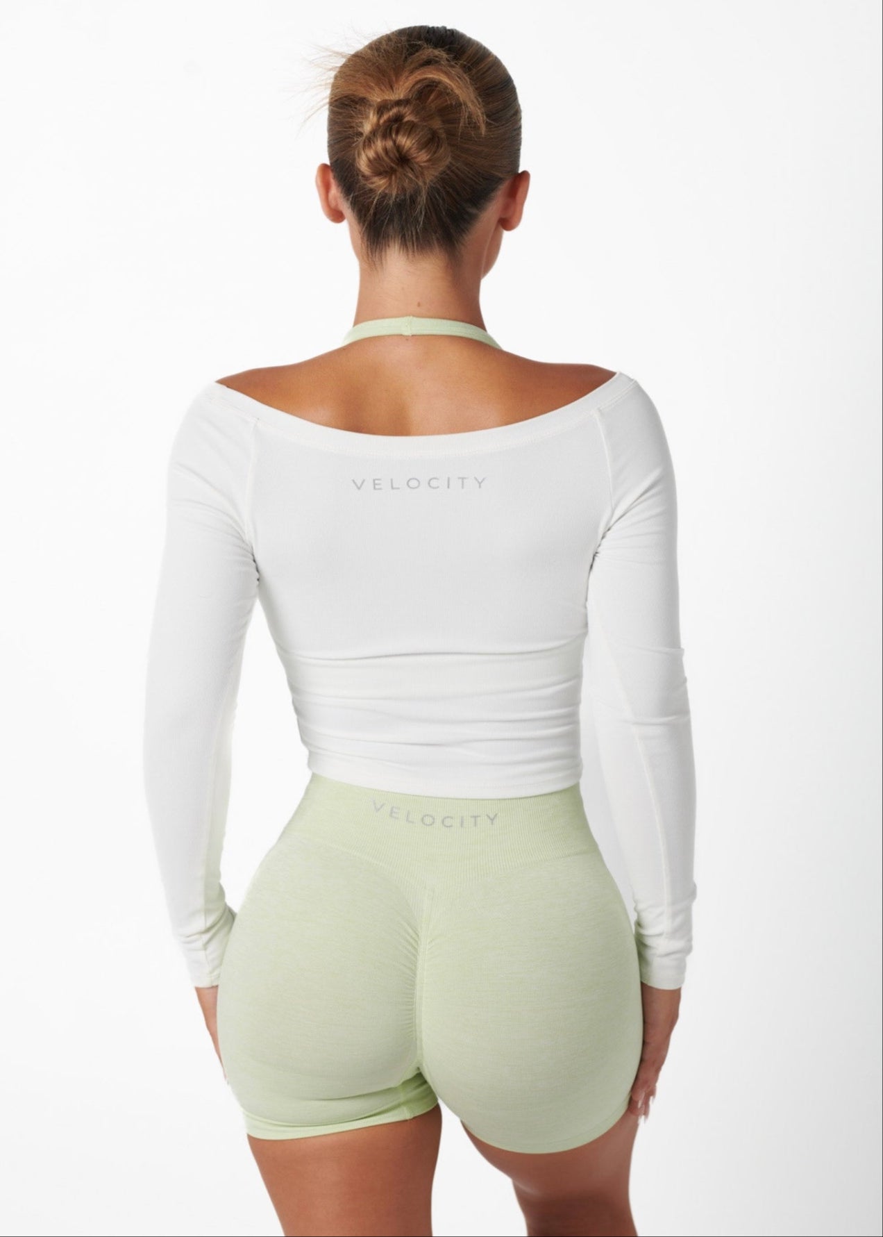 RIBBED OFF SHOULDER LONG SLEEVE - WHITE