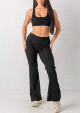 COTTON CASUAL FLARES - BLACK