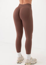 SIGNATURE SCRUNCH LEGGINGS - CHOCOLATE