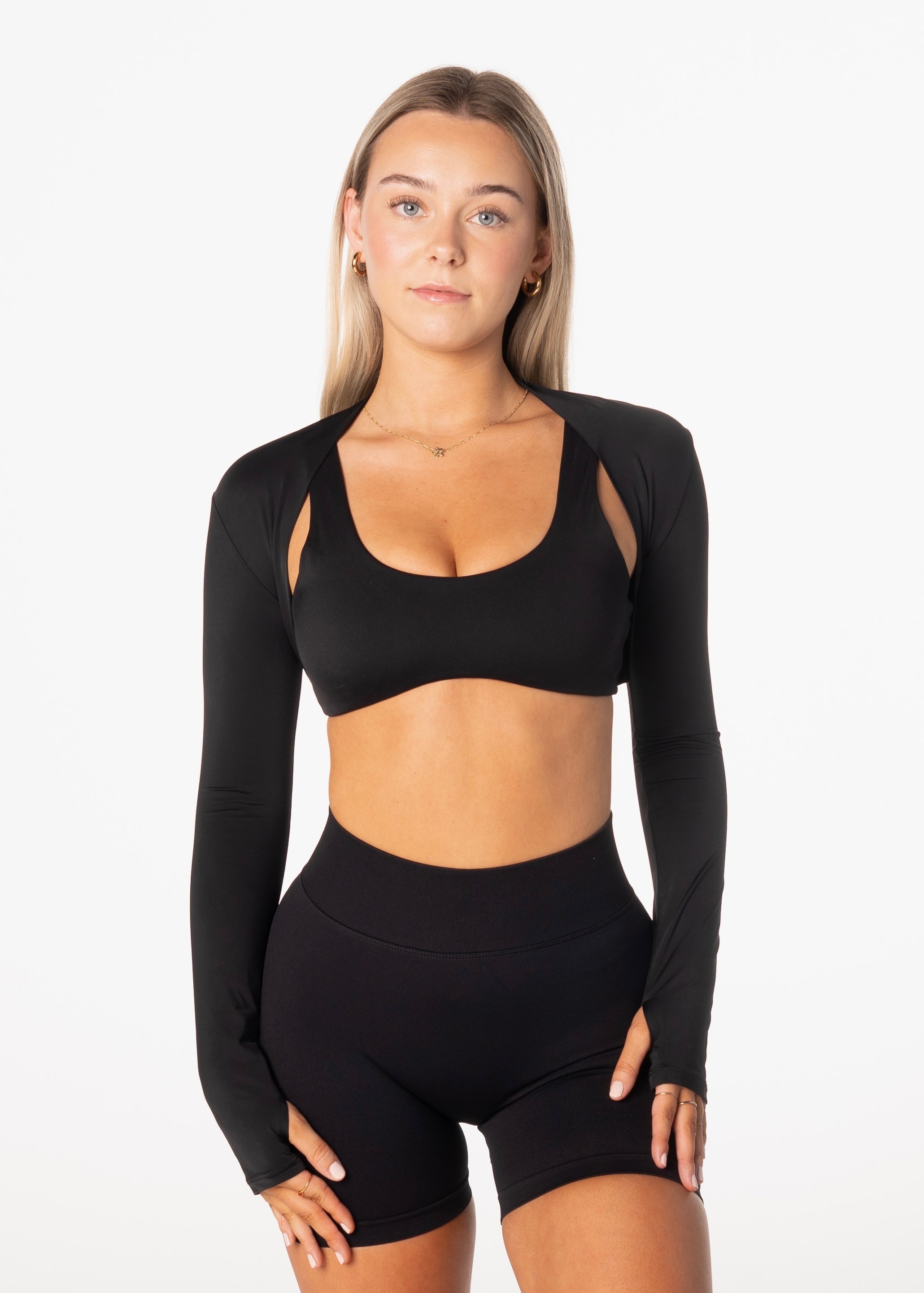 Slim fit Yoga Crop Bolero - Black – XEXYMIX Australia