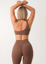 POISE ONE SHOULDER BRA - CHOCOLATE