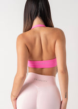 MINI HALTER BRA - HOT PINK