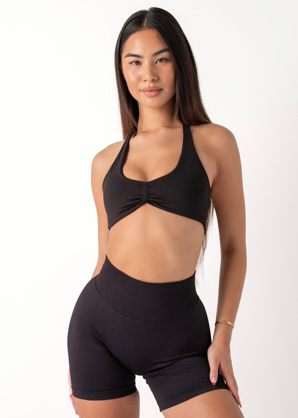 MINI HALTER BRA - BLACK