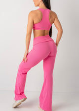 COTTON CASUAL FLARES - PINK