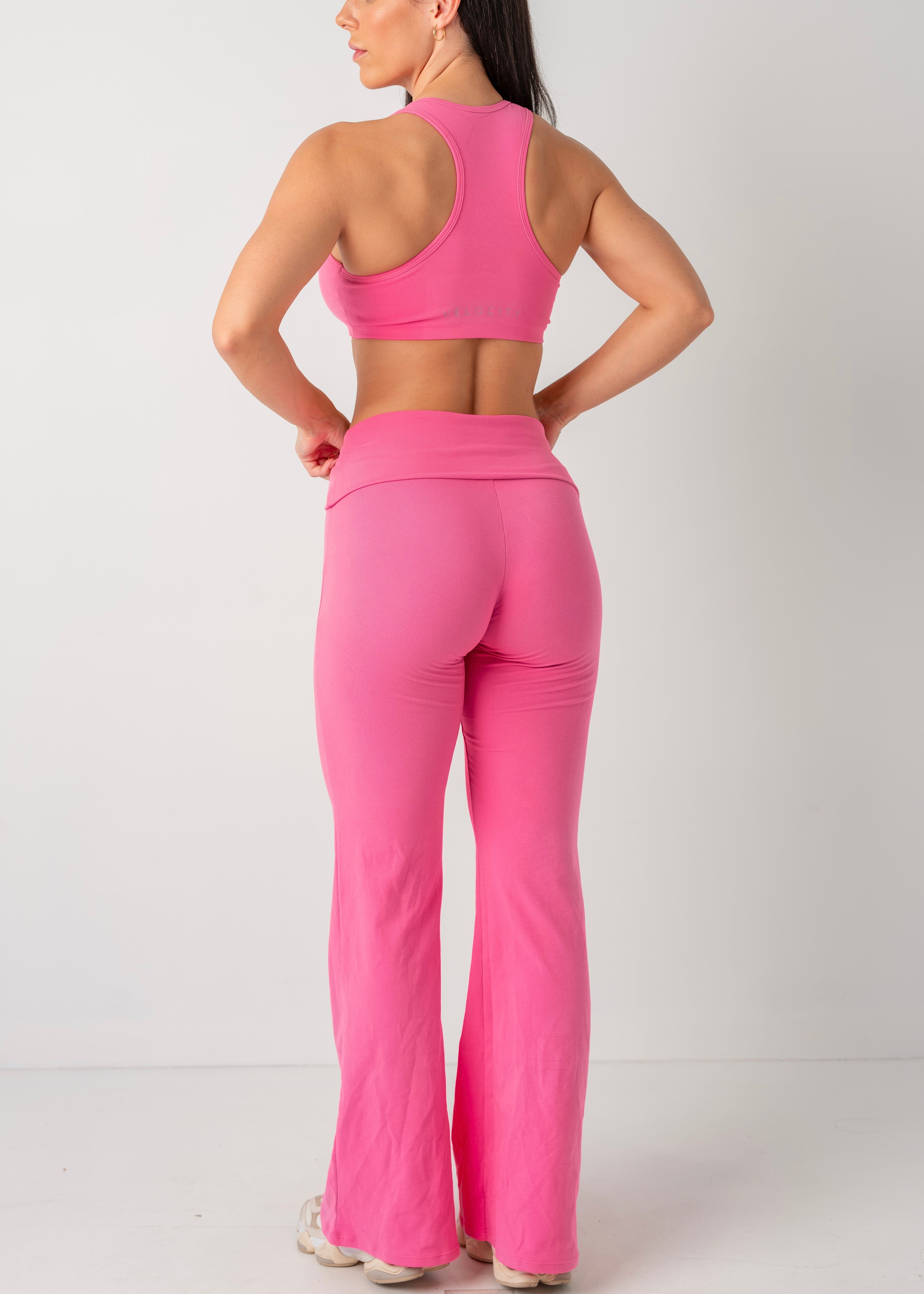 COTTON CASUAL FLARES - PINK