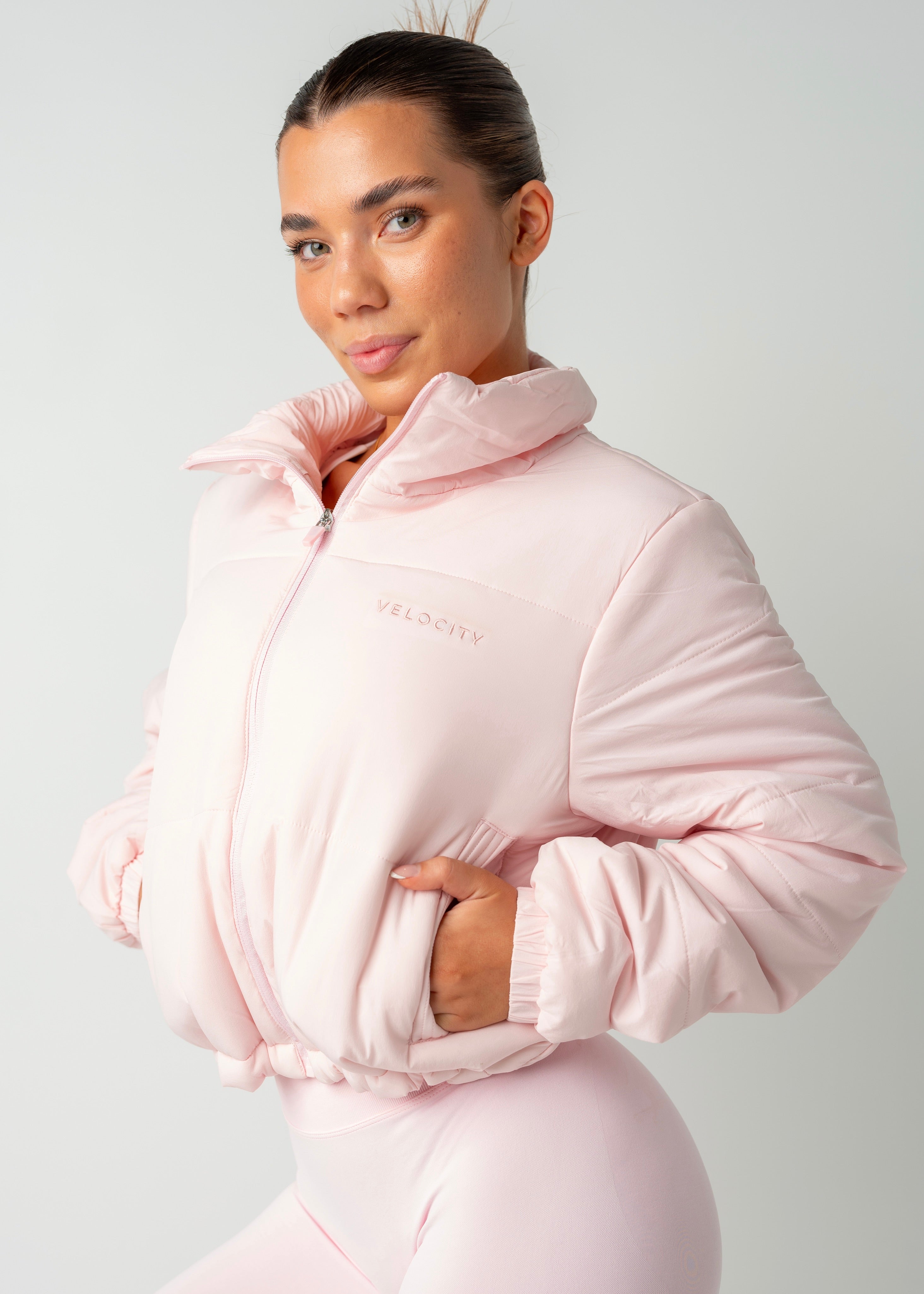 CROPPED PUFFER - PINK