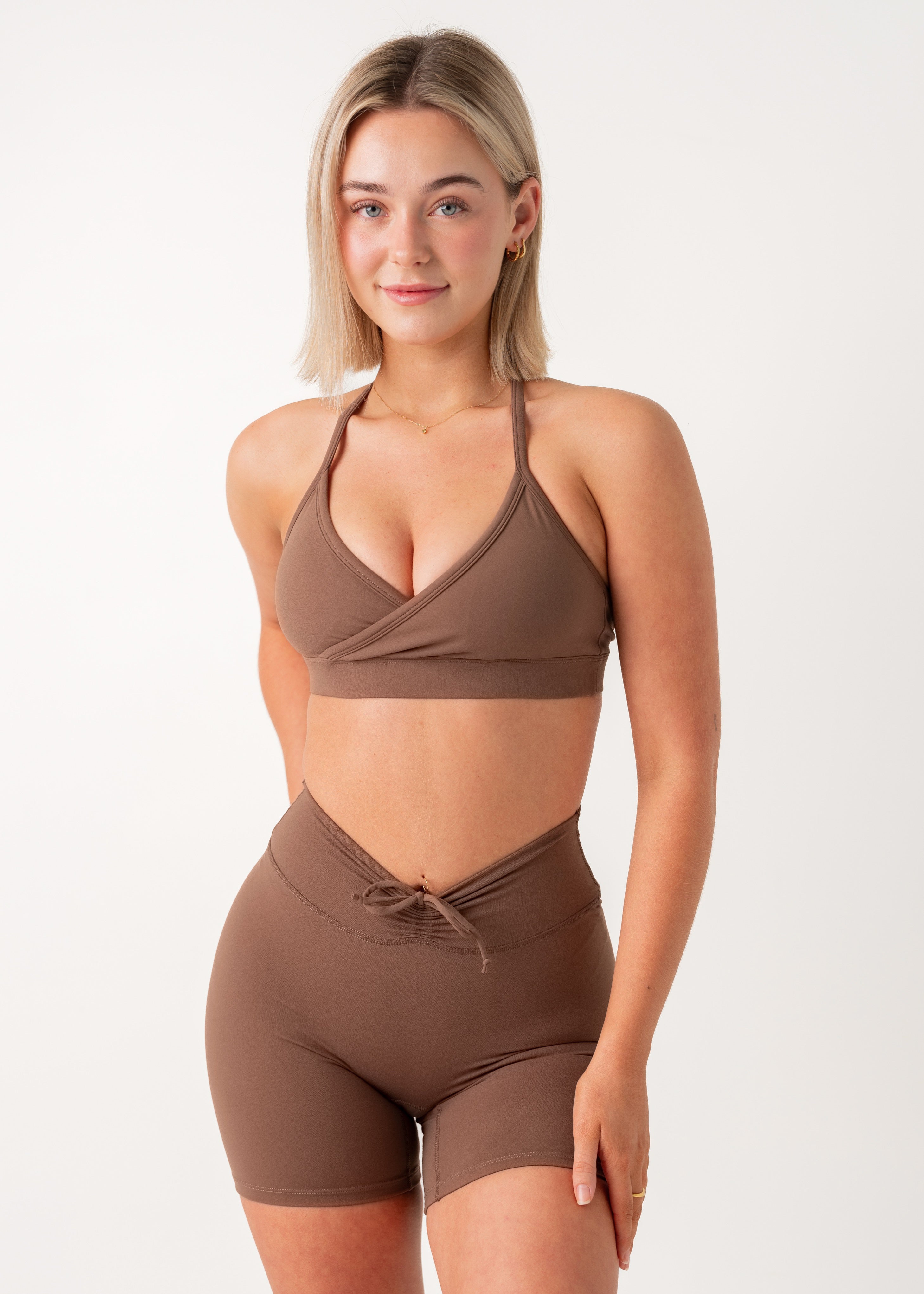 POISE HALTER BRA - CHOCOLATE