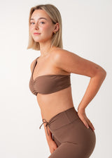 POISE ONE SHOULDER BRA - CHOCOLATE