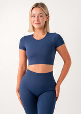 SIGNATURE SUPPORT CROP - DEEP BLUE