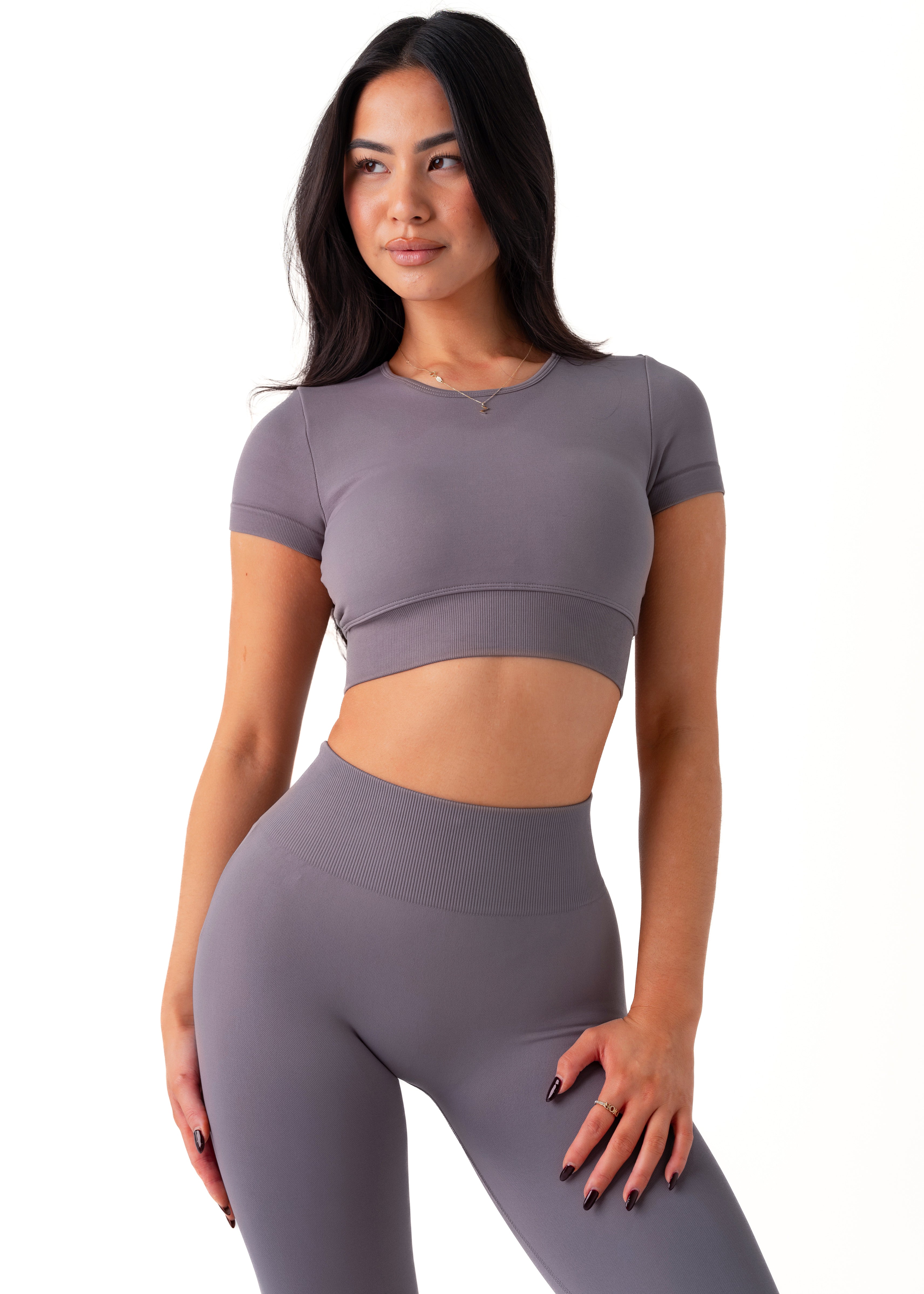 SIGNATURE SUPPORT CROP - GREY