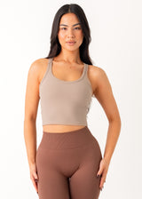 CROPPED TANK - BEIGE