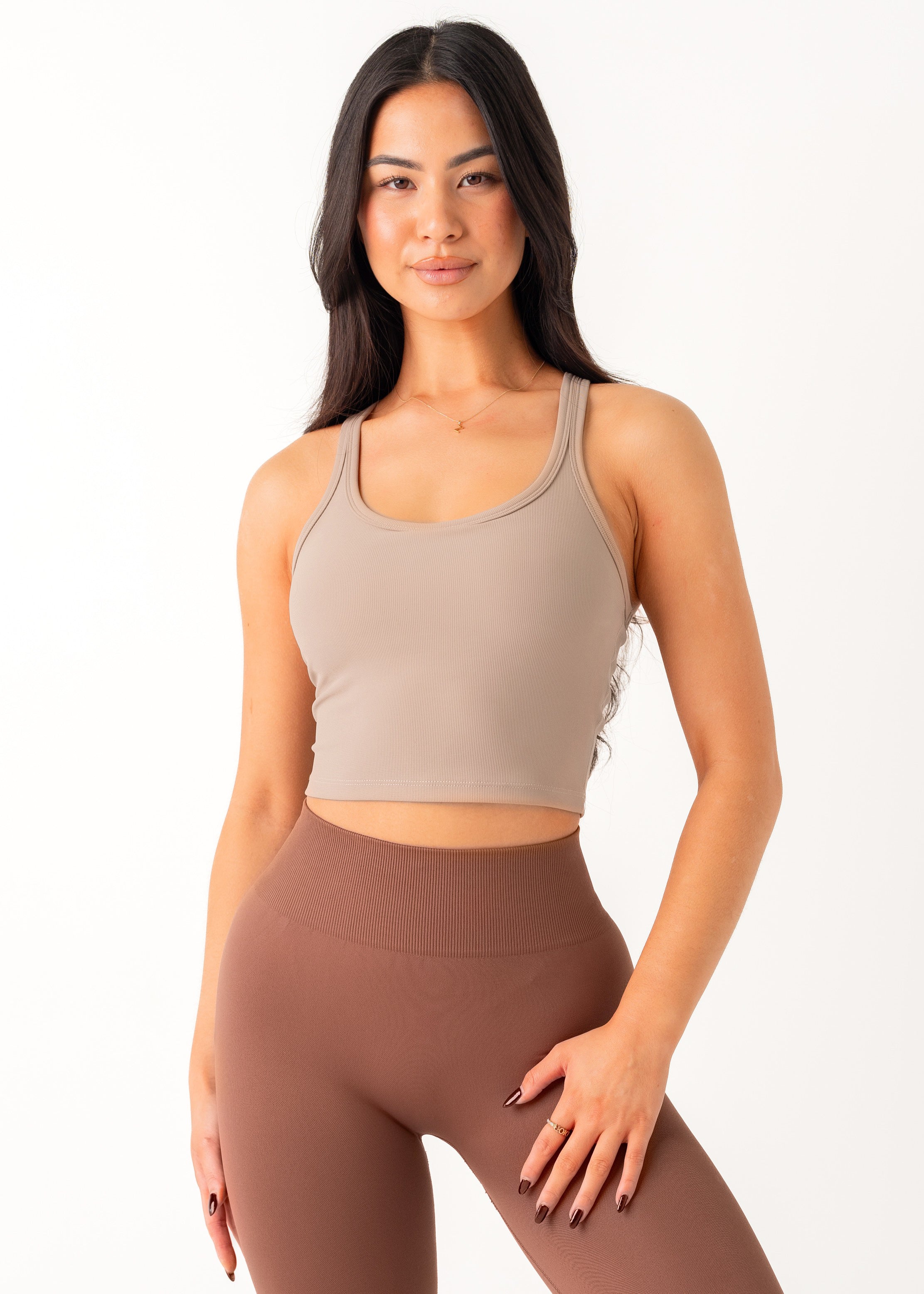 CROPPED TANK - BEIGE