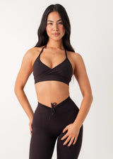 POISE HALTER BRA - BLACK