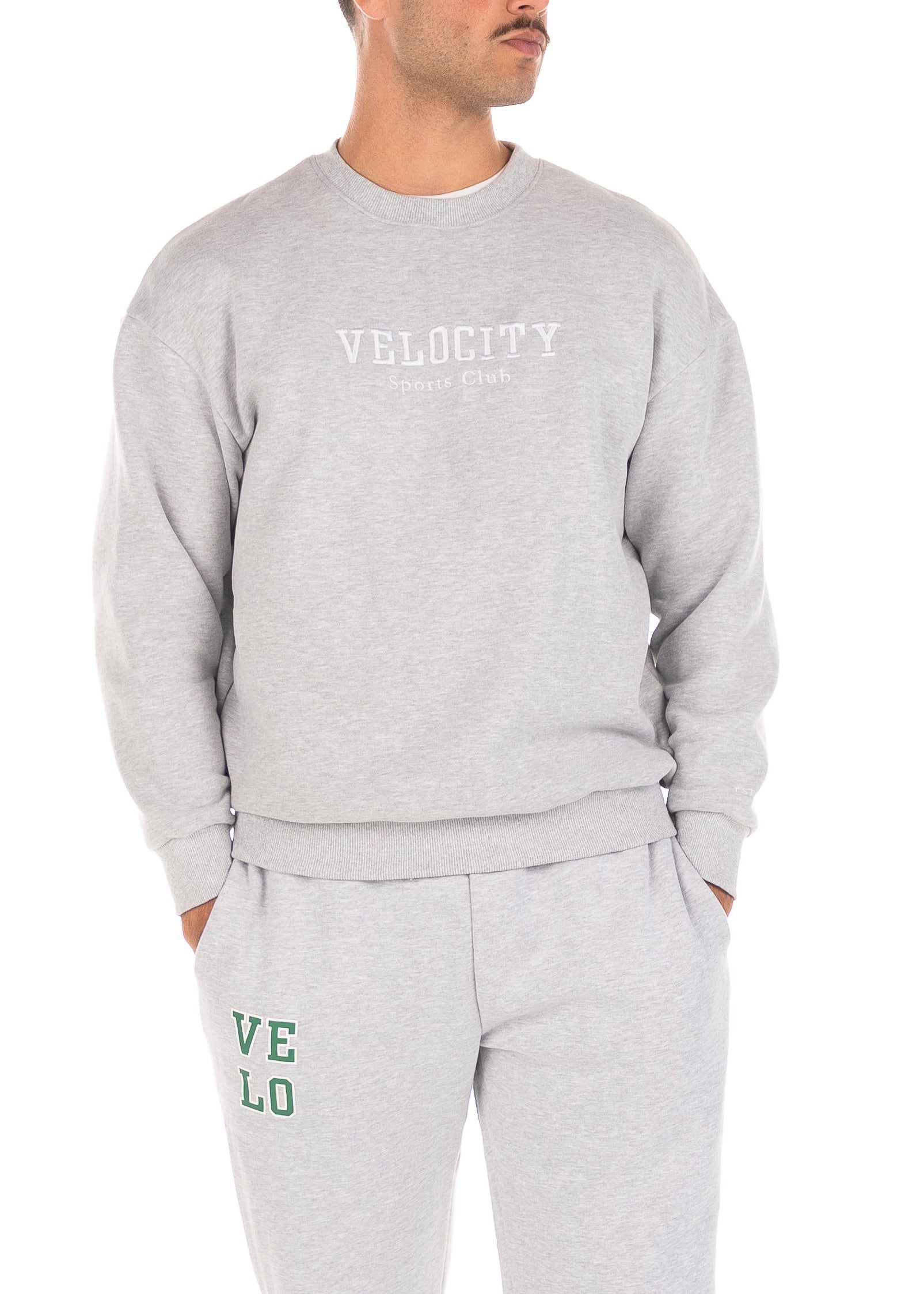 VELO OVERSIZED CREW - MARL GREY